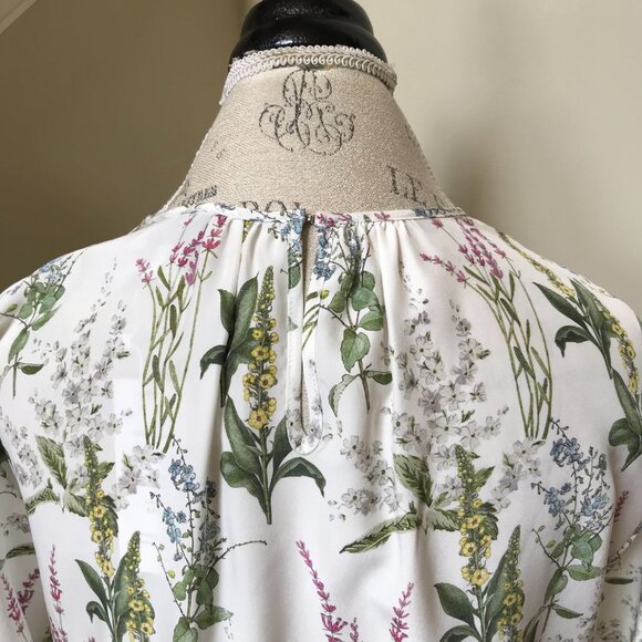 NWT Charlotte Brody Double Ruffle Blouse Top Shirt Womens Large White Floral NEW - Picture 11 of 12